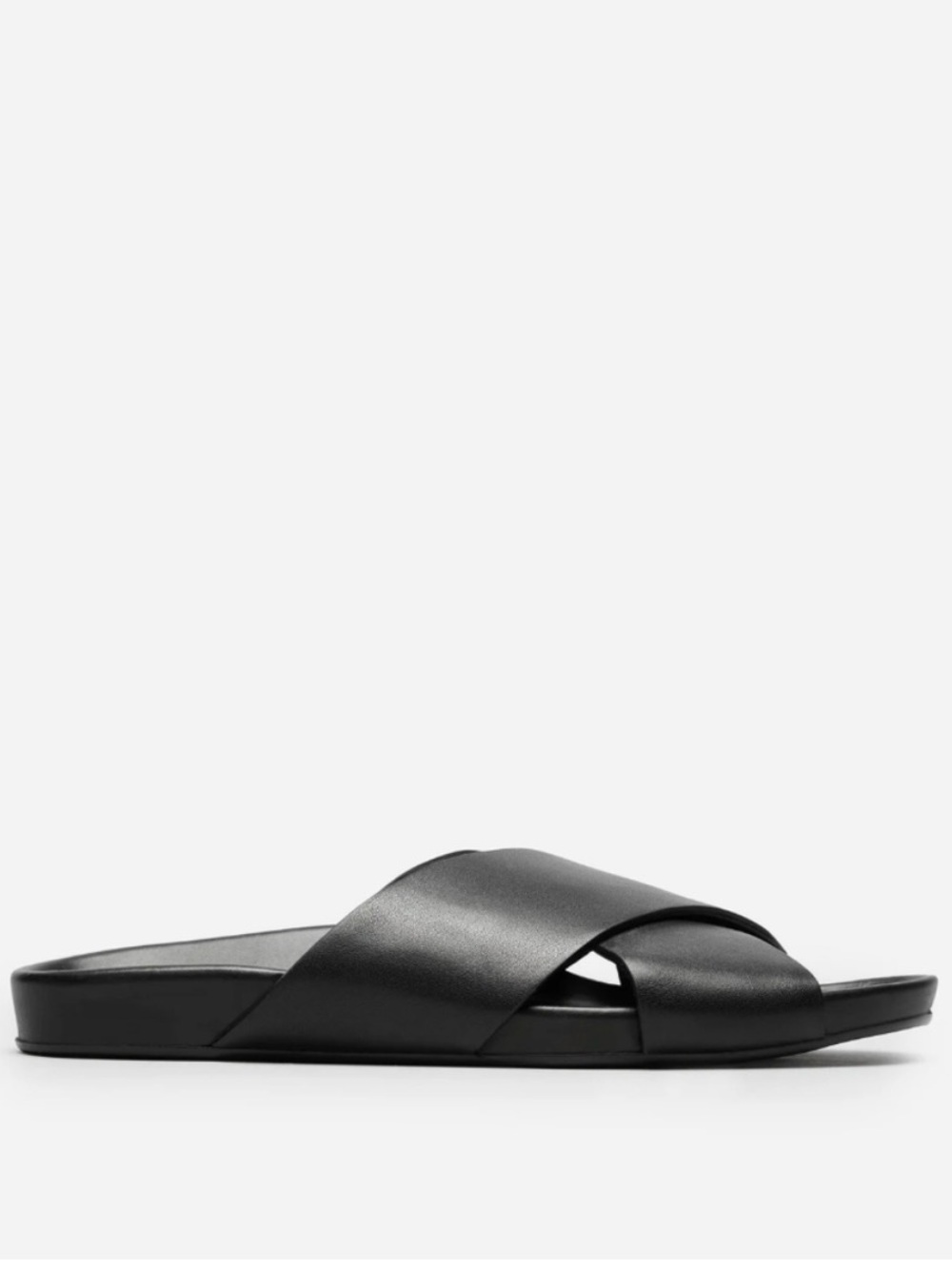 Everlane The Form Crossover Strap Leather Sandals - Black, Size 10 - Picture 3 of 8